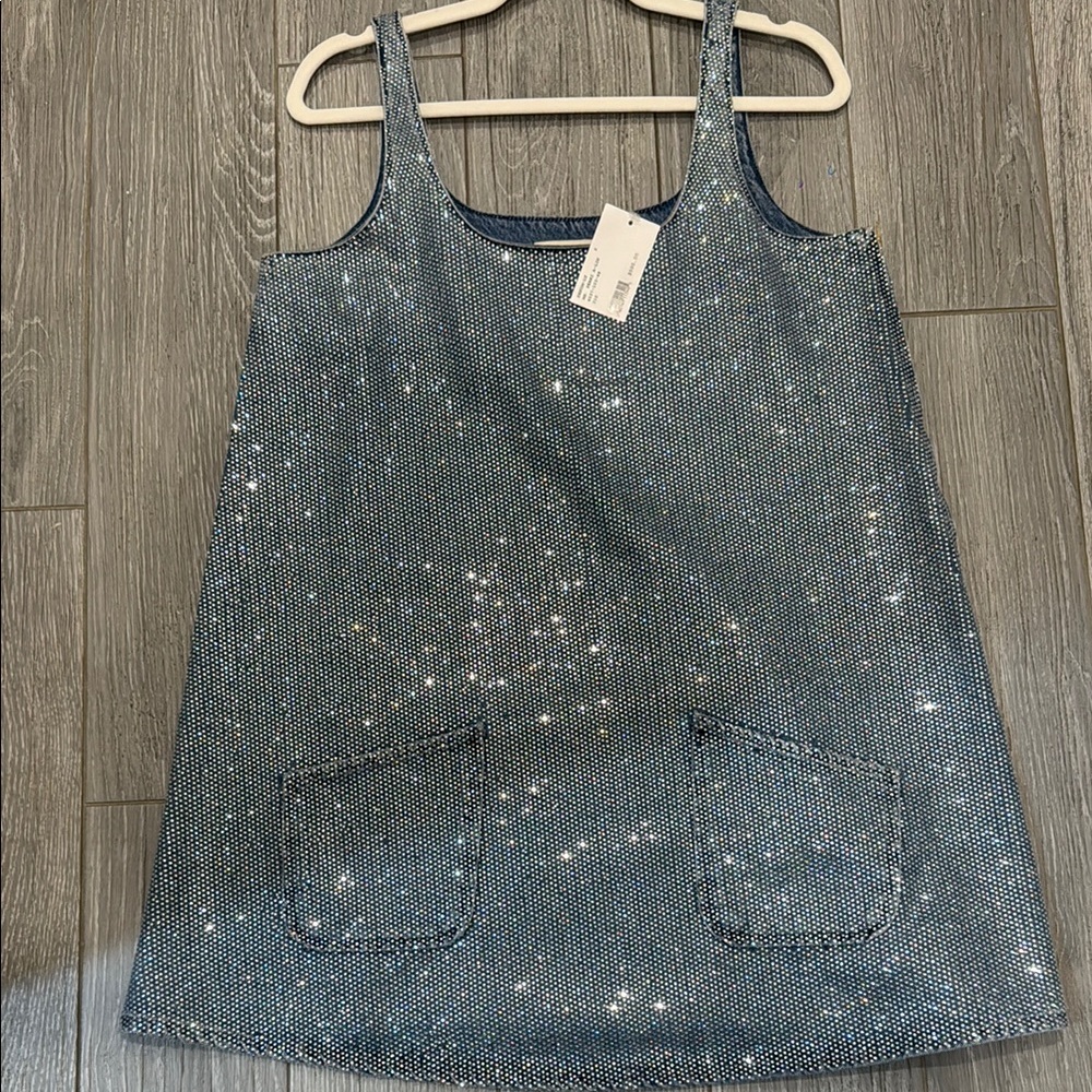 Triarchy Blue Denim Dress with Silver Accents
